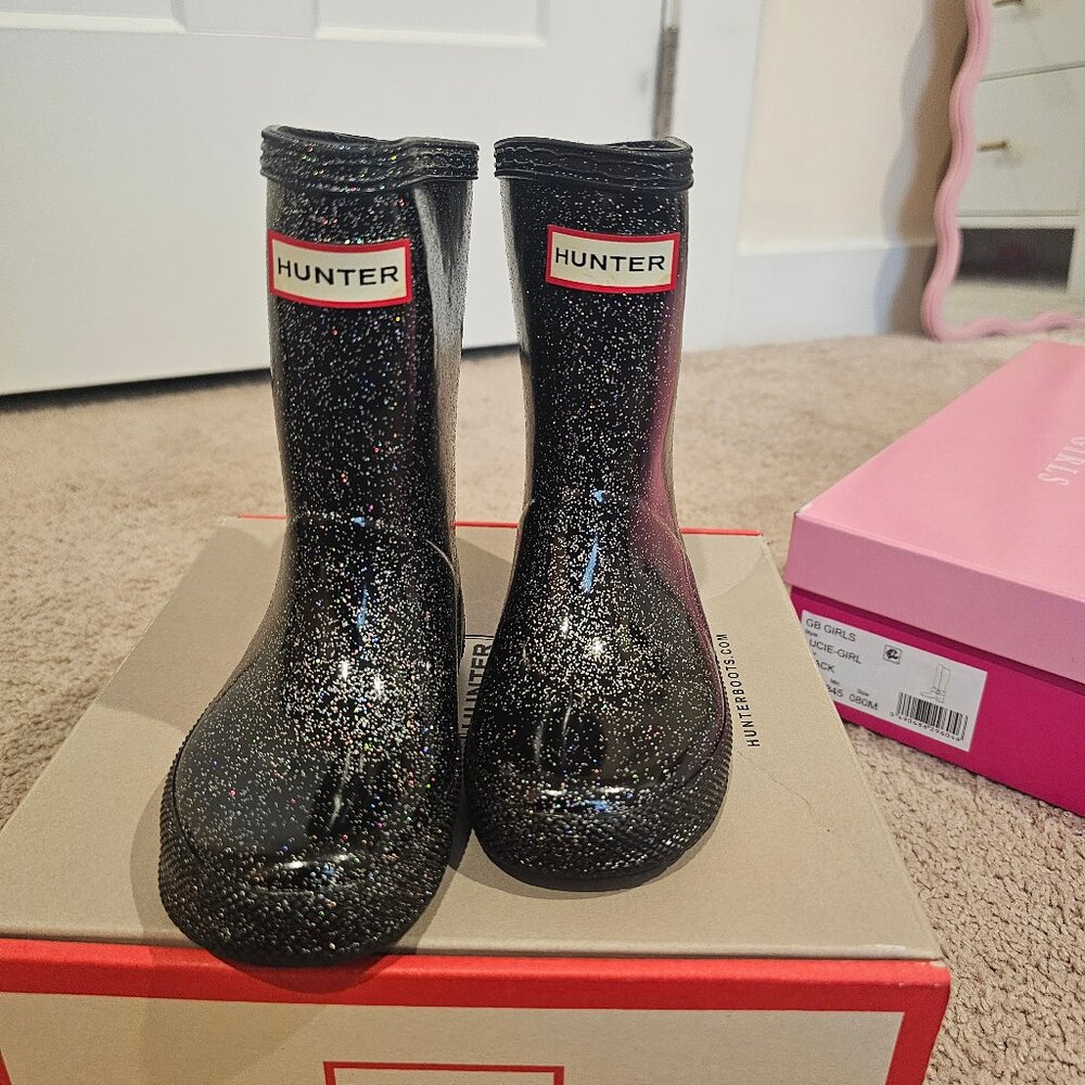Black with Sparkles Hunter Boots